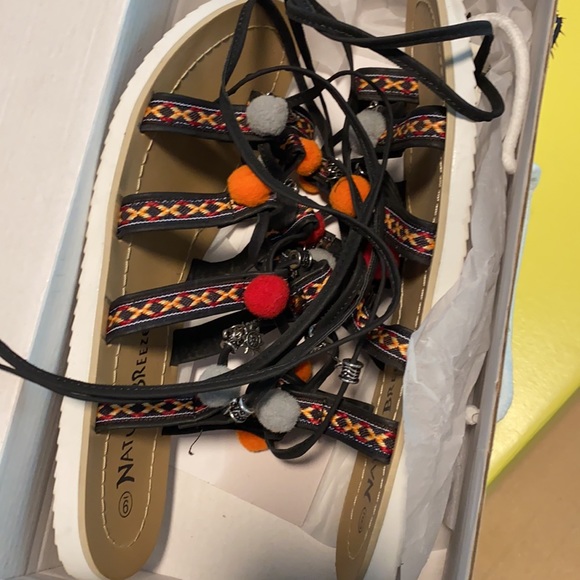 Nature Breeze Women Mixed Media Tribal Sandals - Picture 3 of 4